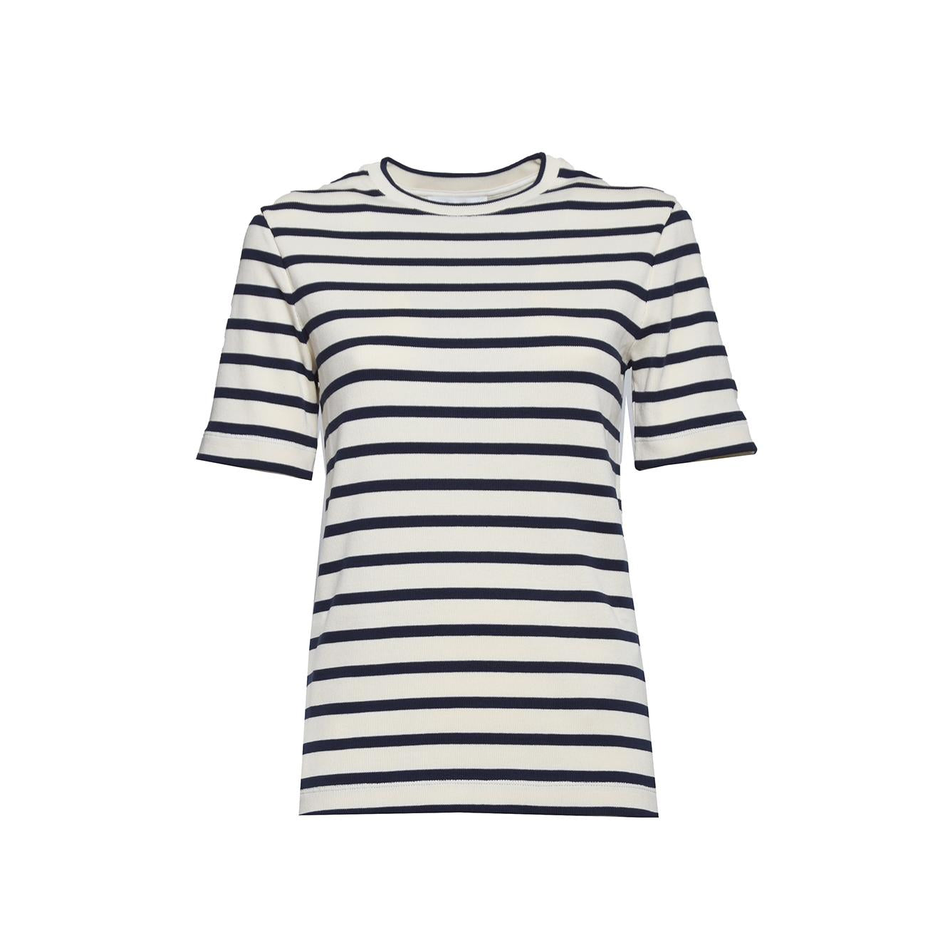 T-shirt maniche corte a righe bianco e nero Jil Sander+