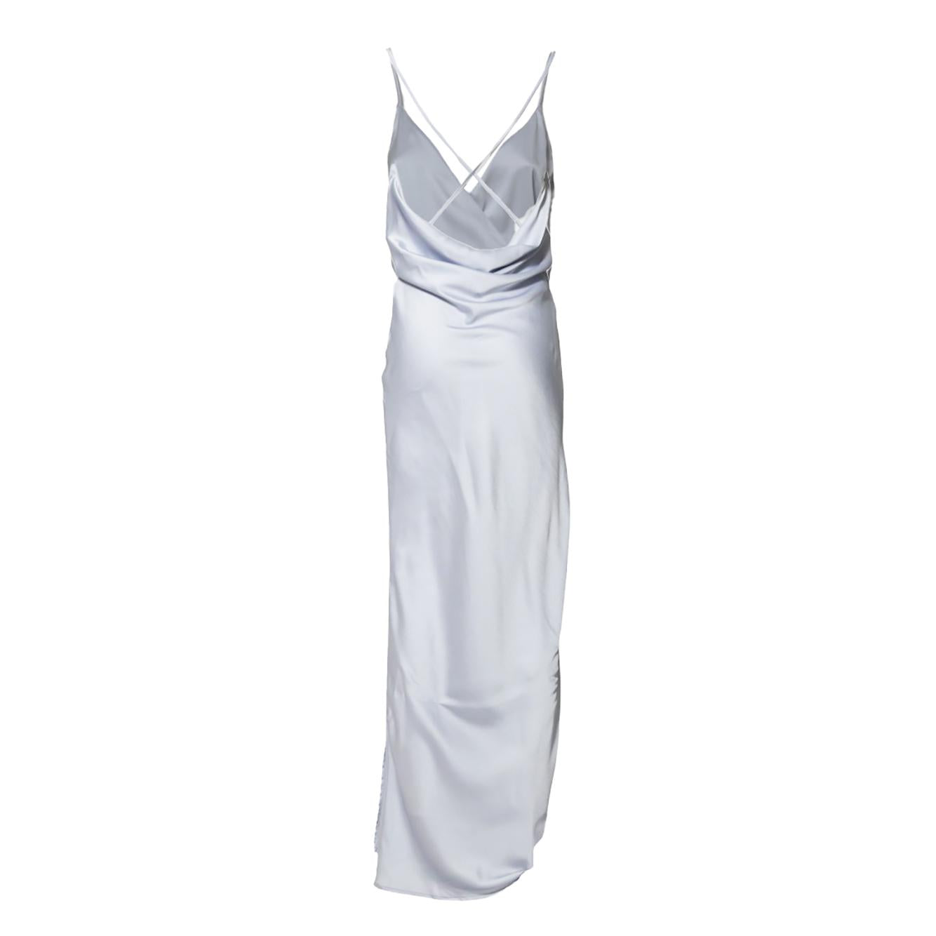 Abito The Donna Satin in raso azzurro Nineminutes