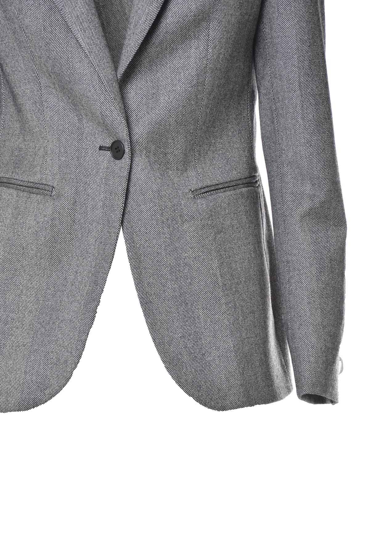 Blazer monopetto in lana vergine spinato grigio Tonello