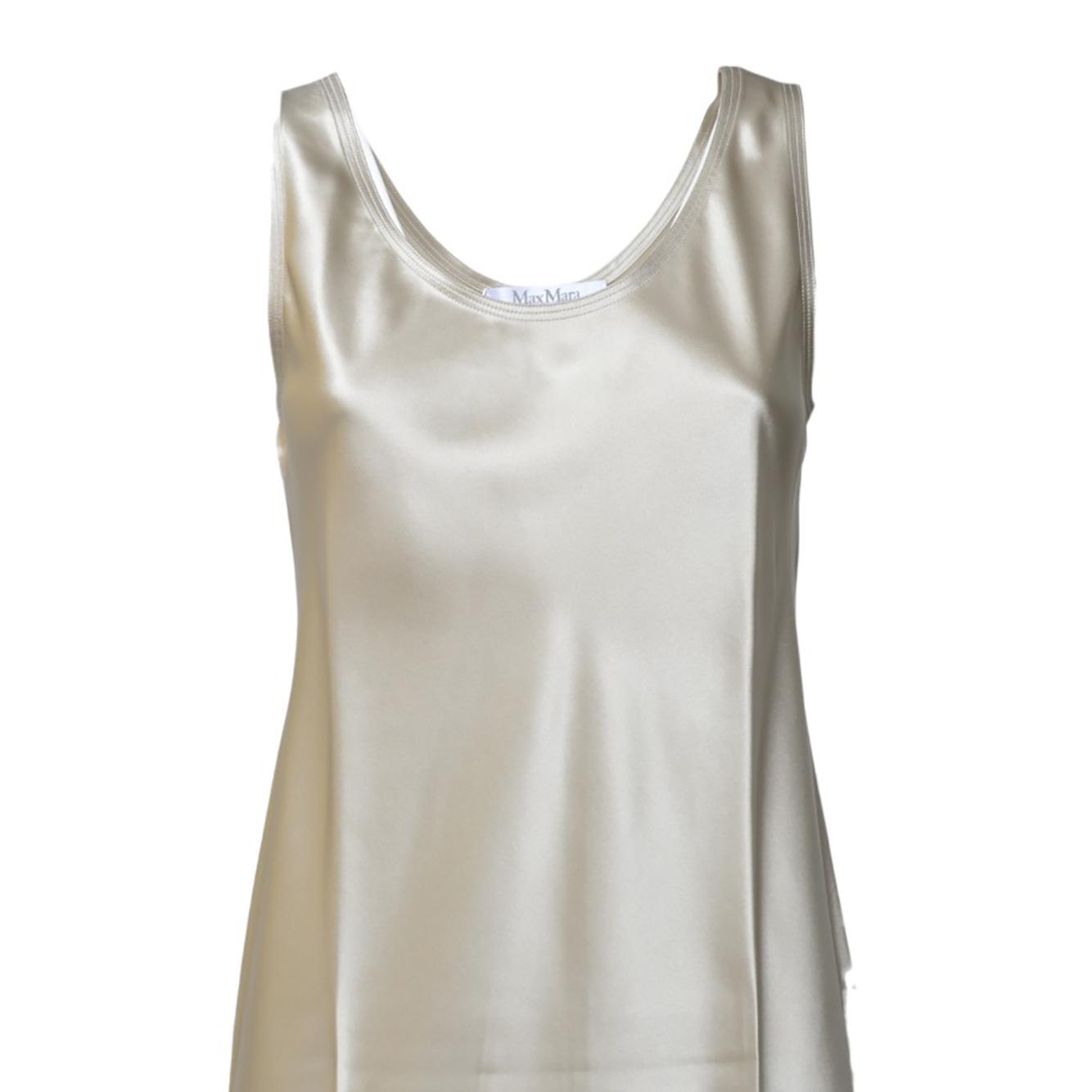 Abito Banjo in raso di seta grigio perla Max Mara