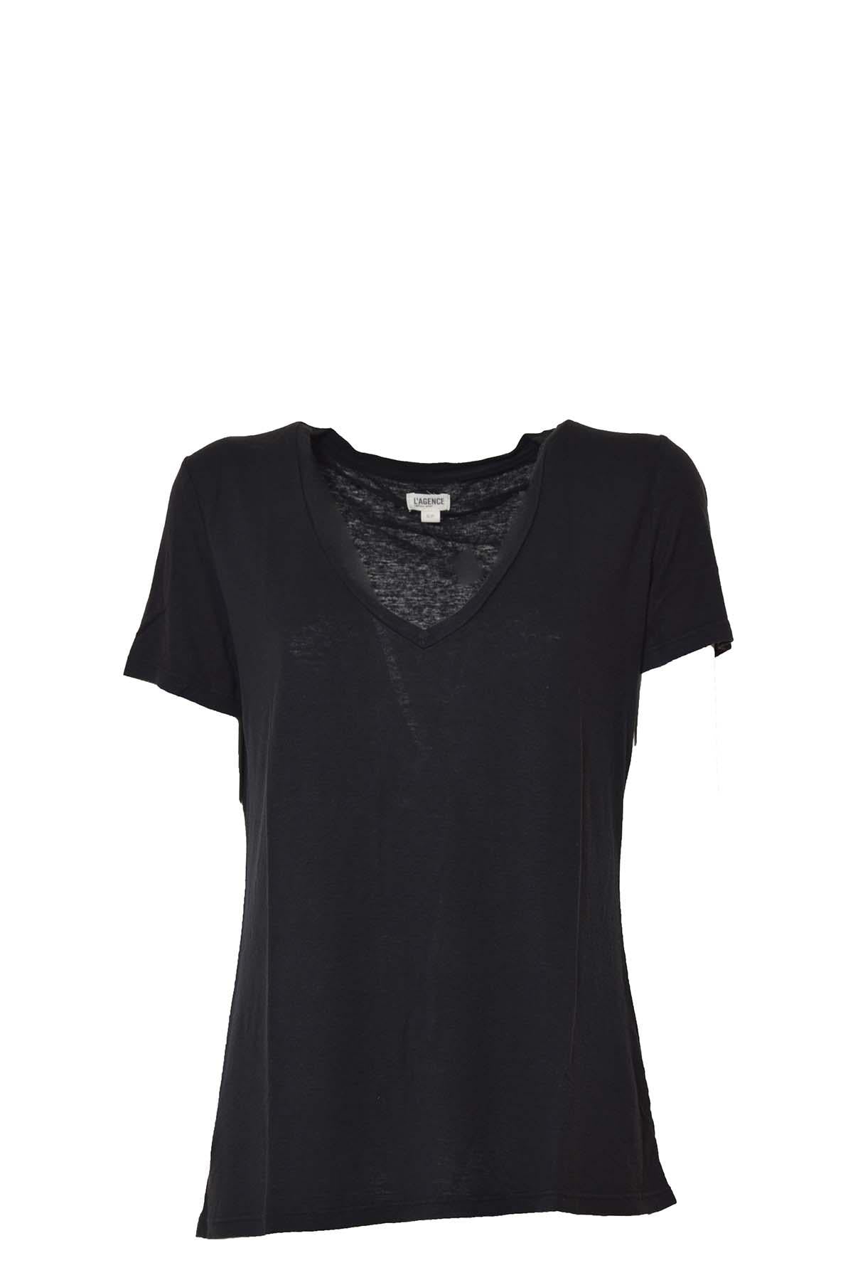 T-shirt Daija nera scollo a V L'Agence