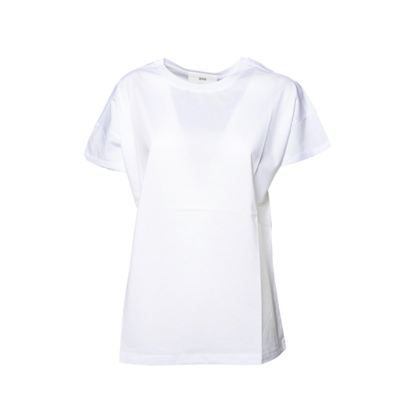 T-shirt girocollo in cotone bianco Solotre