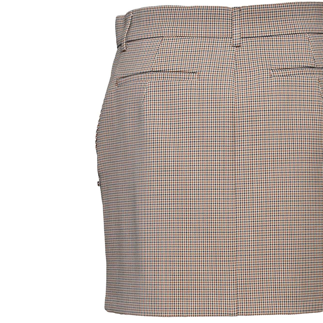 Minigonna Manetta in lana stretch motivo pied-de-poule marrone Sportmax