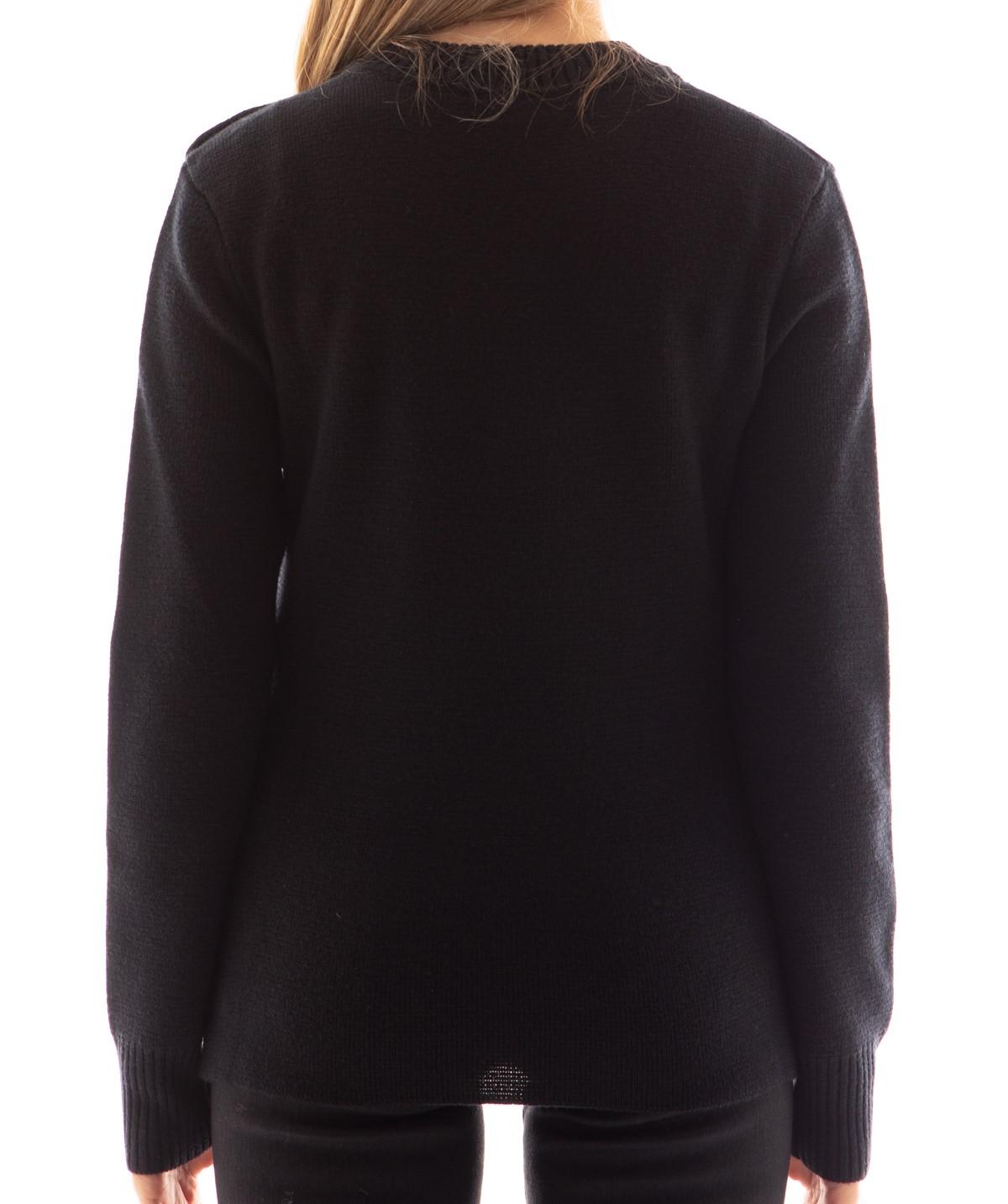 Pullover in lana vergine nero con bottoni Paco Rabanne