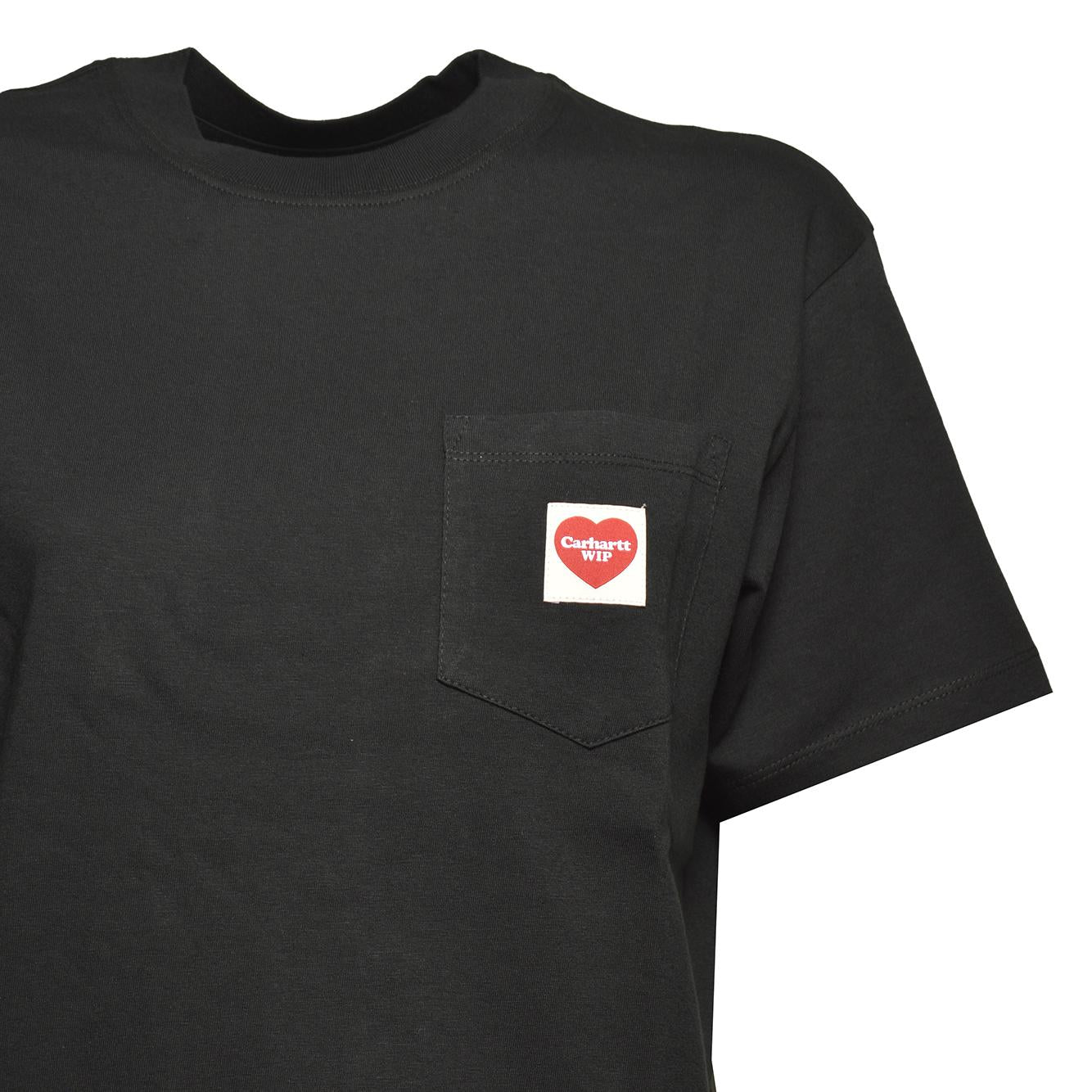 w' s/s pocket heart t-shirt organic cotton single jersey