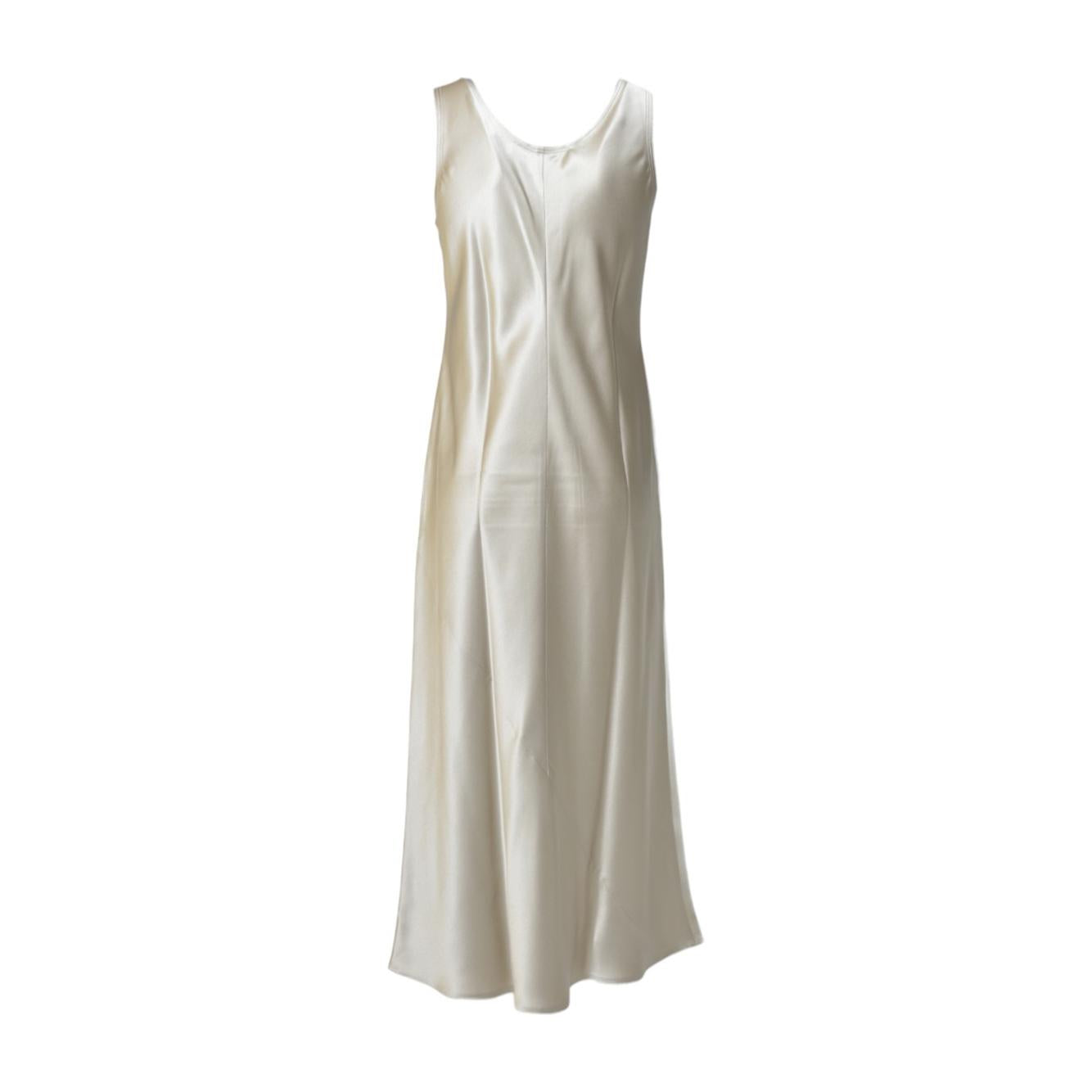 Abito Banjo in raso di seta grigio perla Max Mara