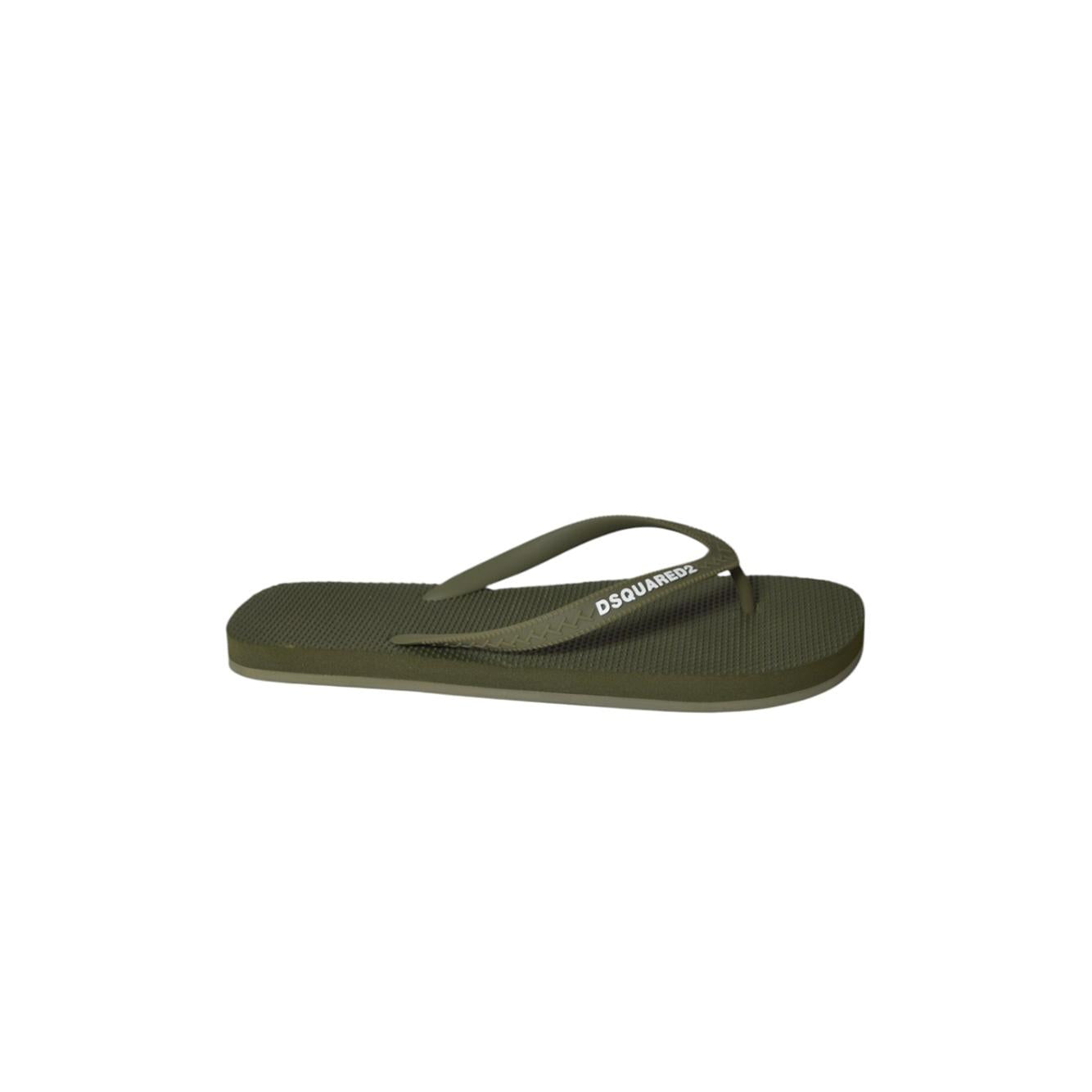 Infradito Logo in gomma verde oliva Dsquared2