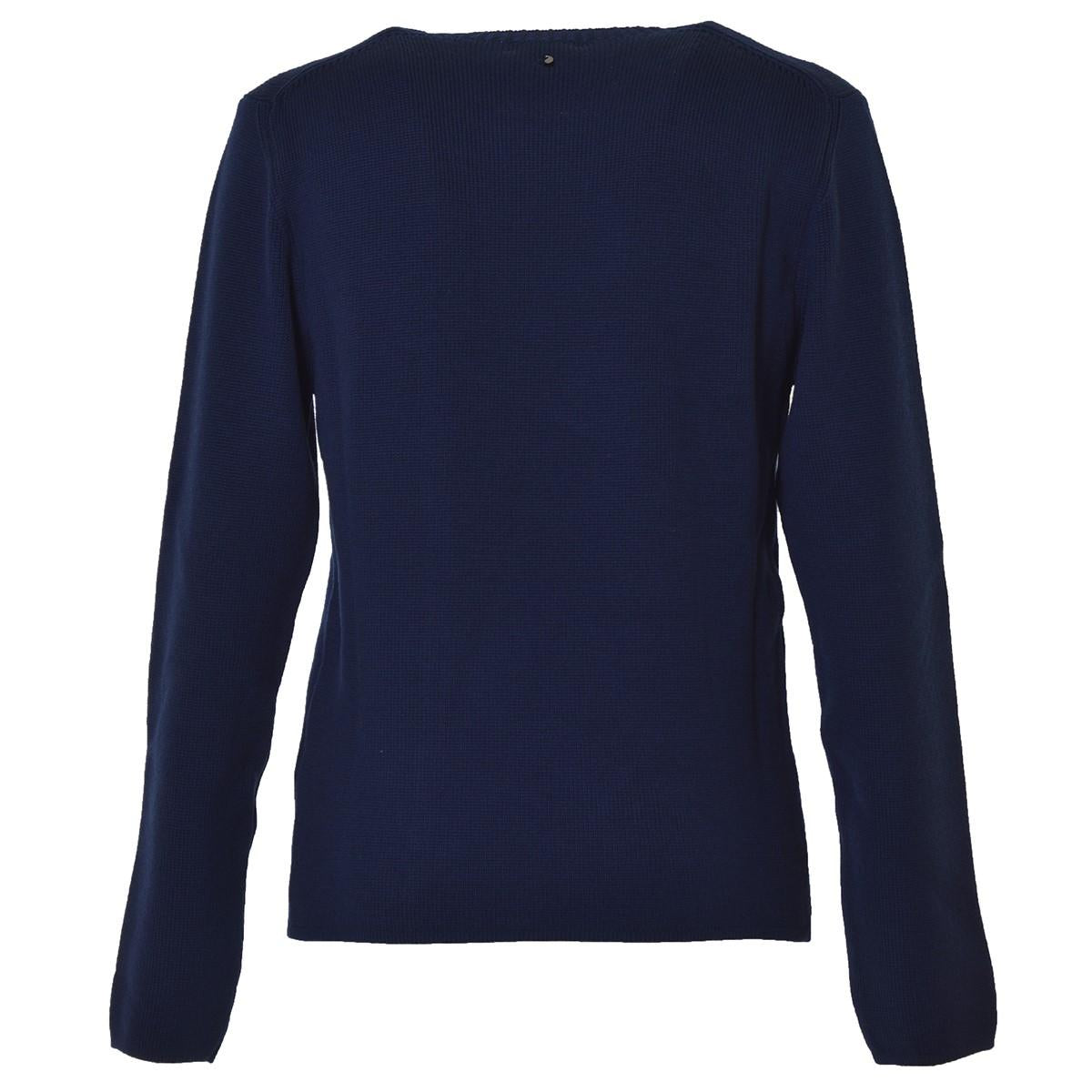 Pullover girocollo in lana blu con logo Etro