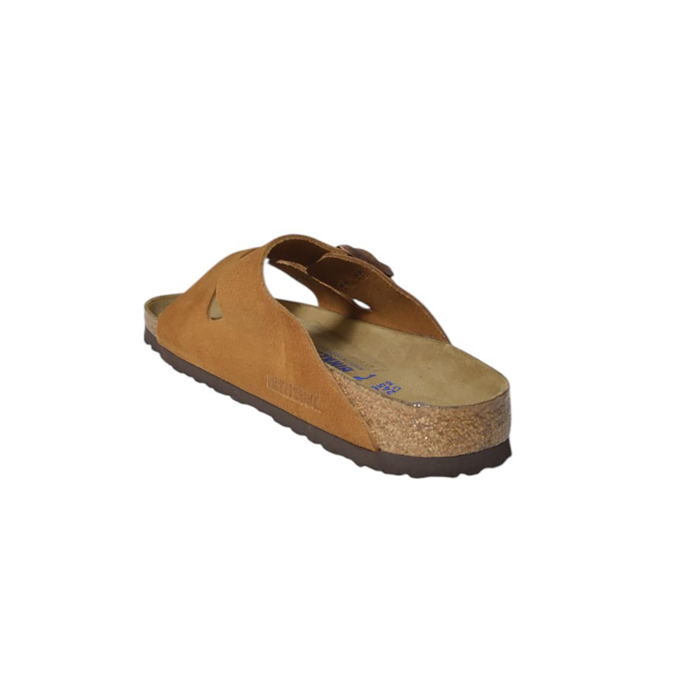 Sandali Arizona in pelle scamociata Mink castoro Birkenstock