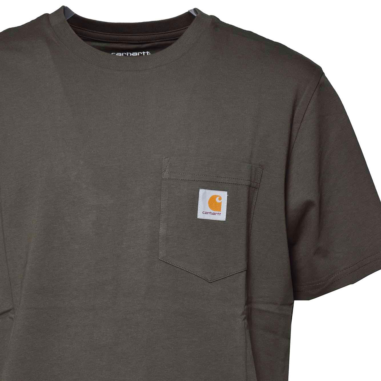 T-shirt Pocket in cotone grigio scuro Carhartt Wip