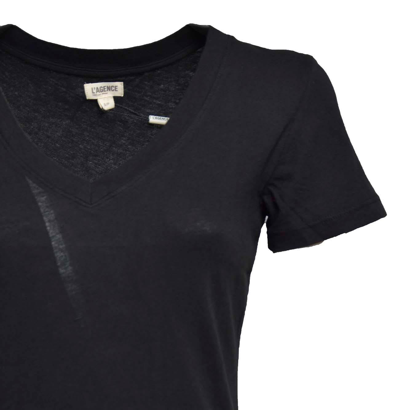 T-shirt Becca con scollo a V nera L'Agence