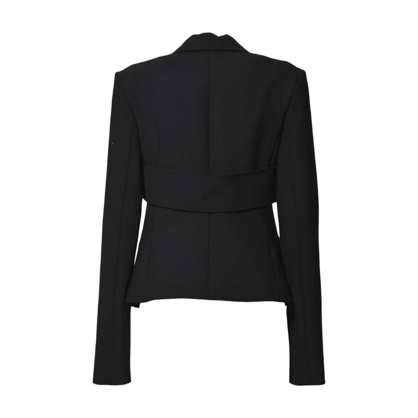 Giacca Belted Tailored in misto lana nera Courrèges