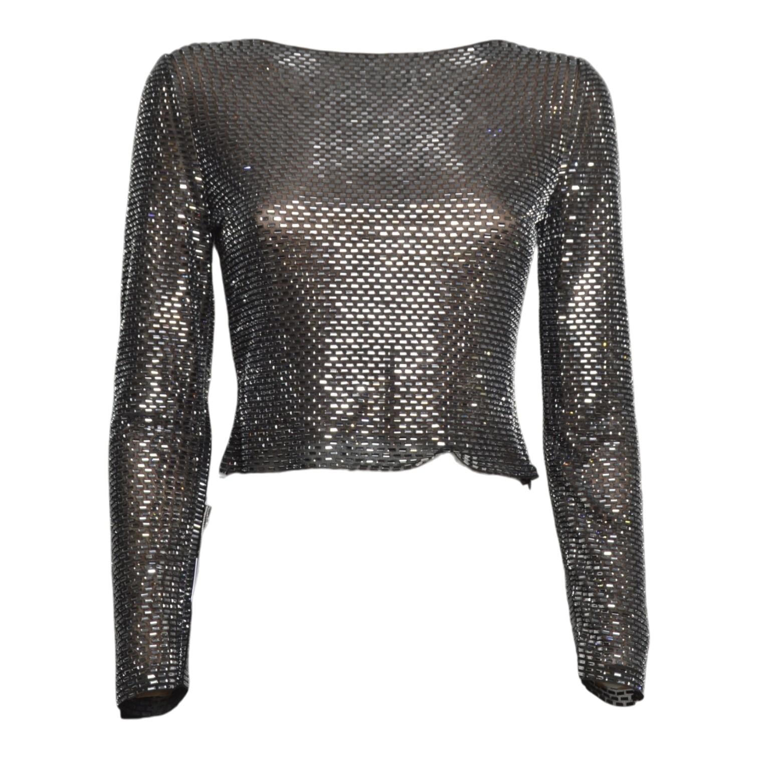 gunmetal rhinestone top