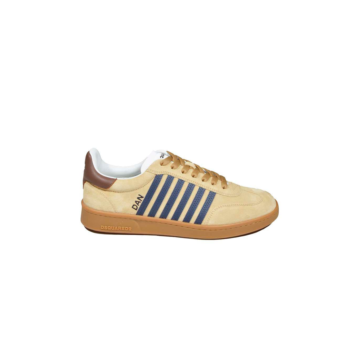 Sneakers Boxer in pelle scamosciata beige Dsquared2