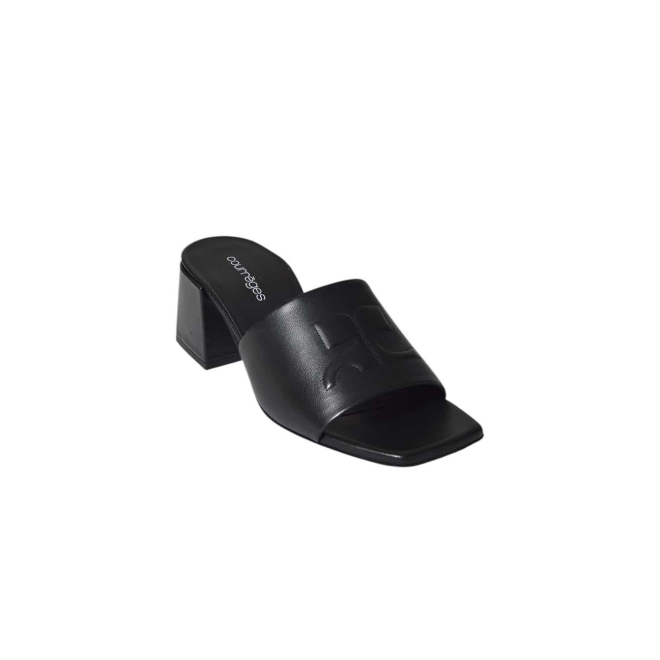 Sandali Shadow in pelle nera Courrèges