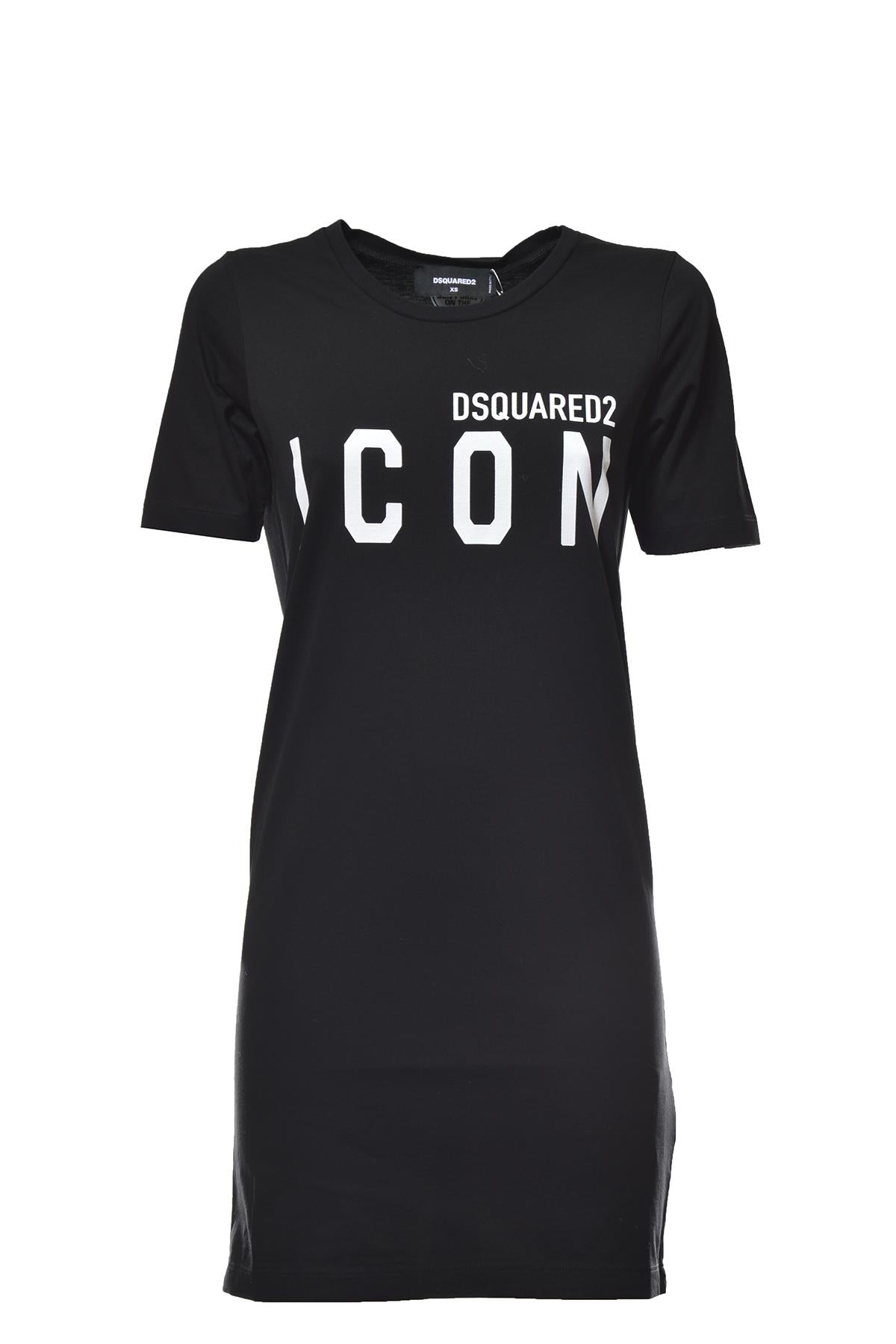 Abito Icon Renny in cotone nero Dsquared2