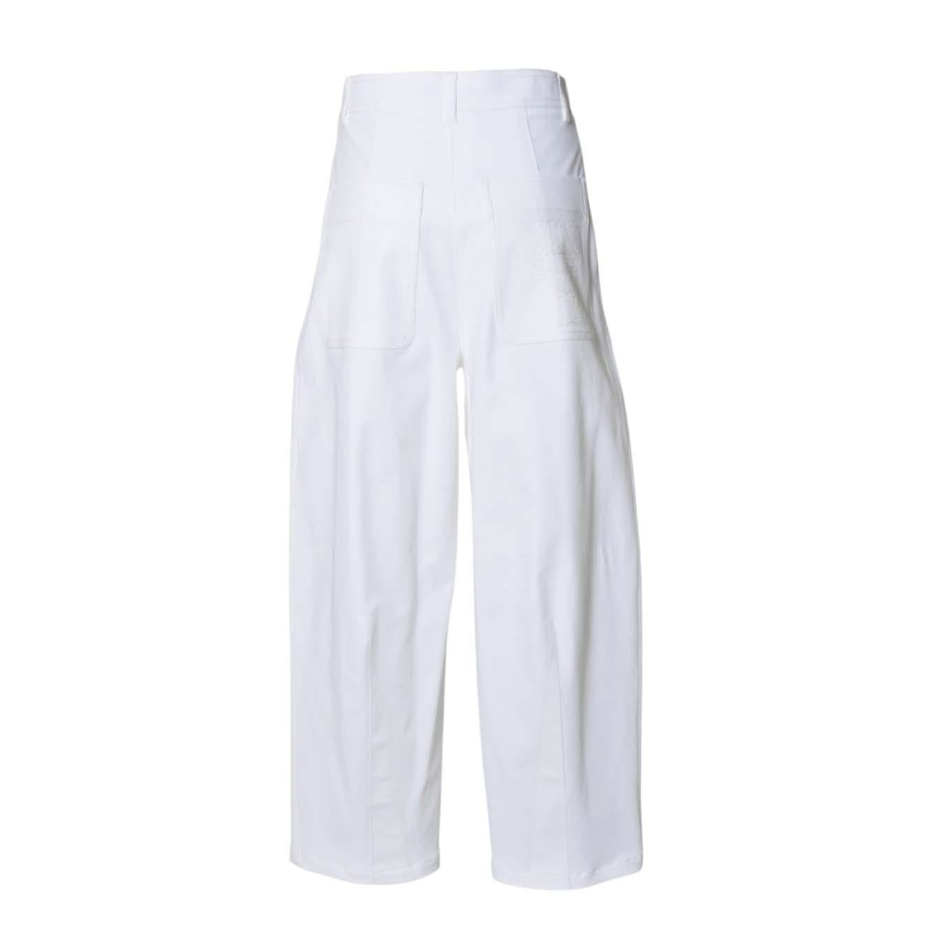 Pantalone Mina baggy in twill bianco Max Mara