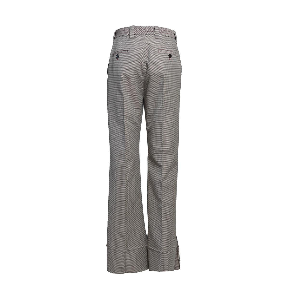 Pantalone dritto in misto lana con motivo pied-de-poule multicolore Marni