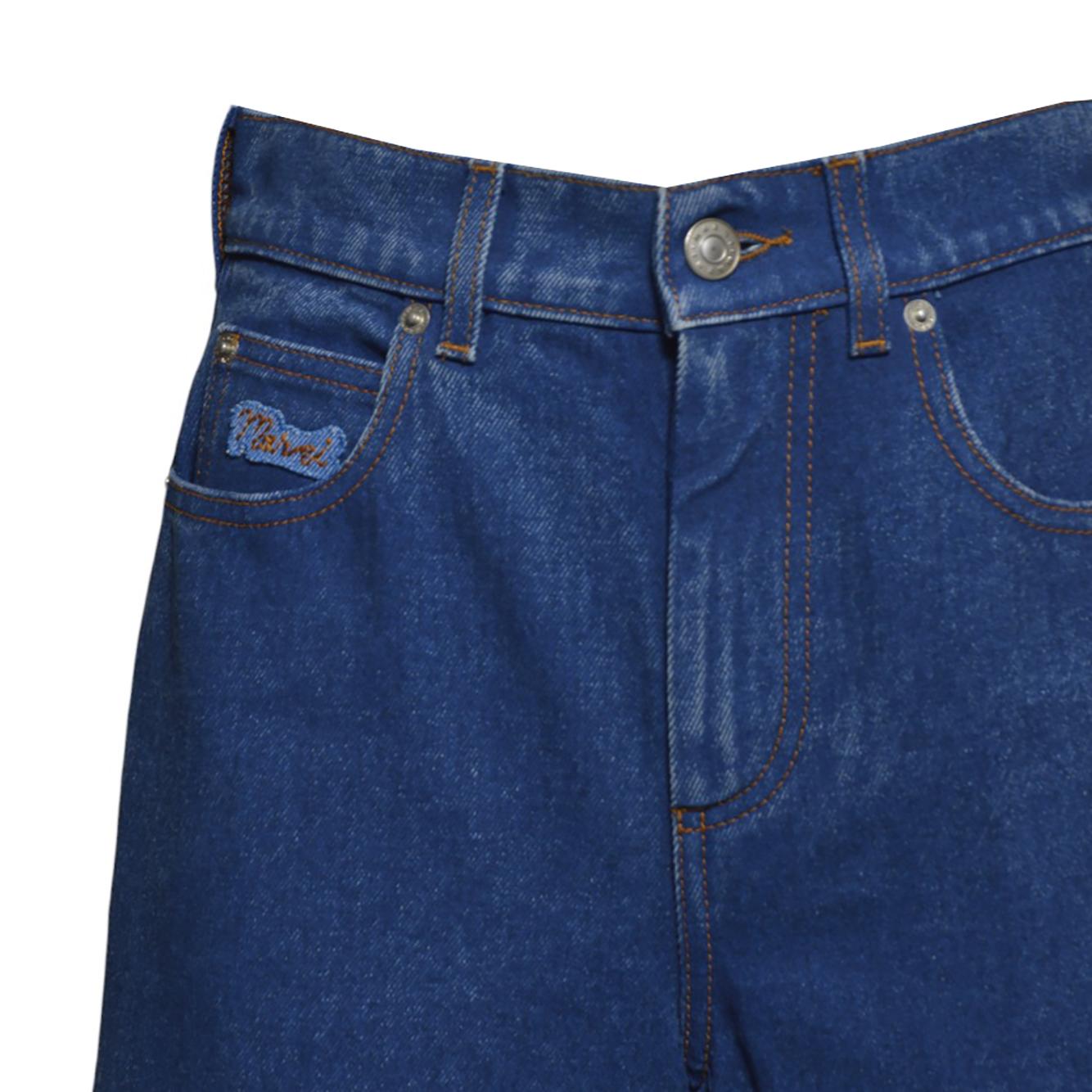 Jeans gamba larga in denim blu Marni