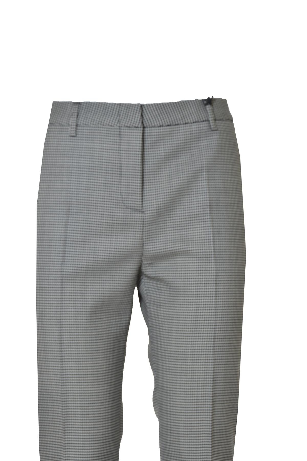 Pantalone slim in twill lana vergine pied-de-poule Tonello