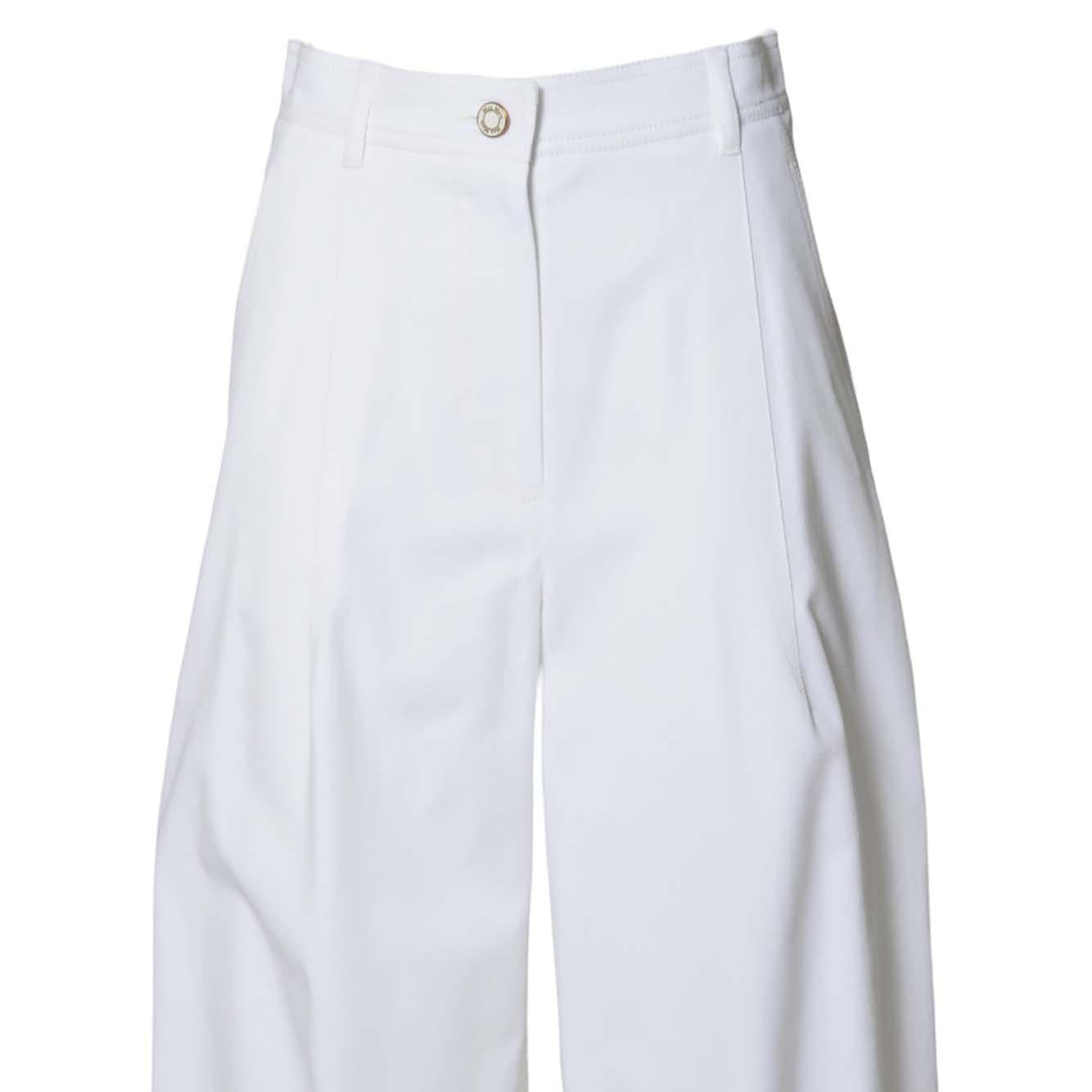 Pantalone Mina baggy in twill bianco Max Mara