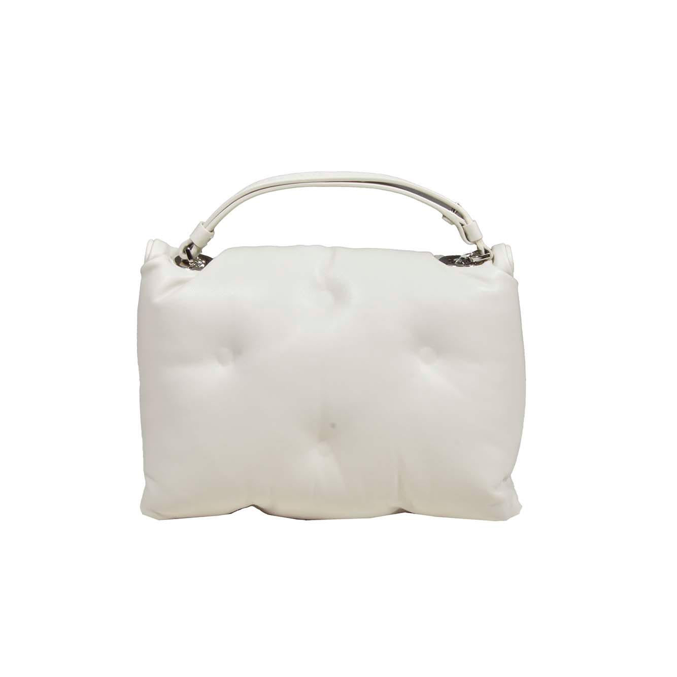 Borsa Glam Slam Flap piccola in pelle bianco gesso Maison Margiela