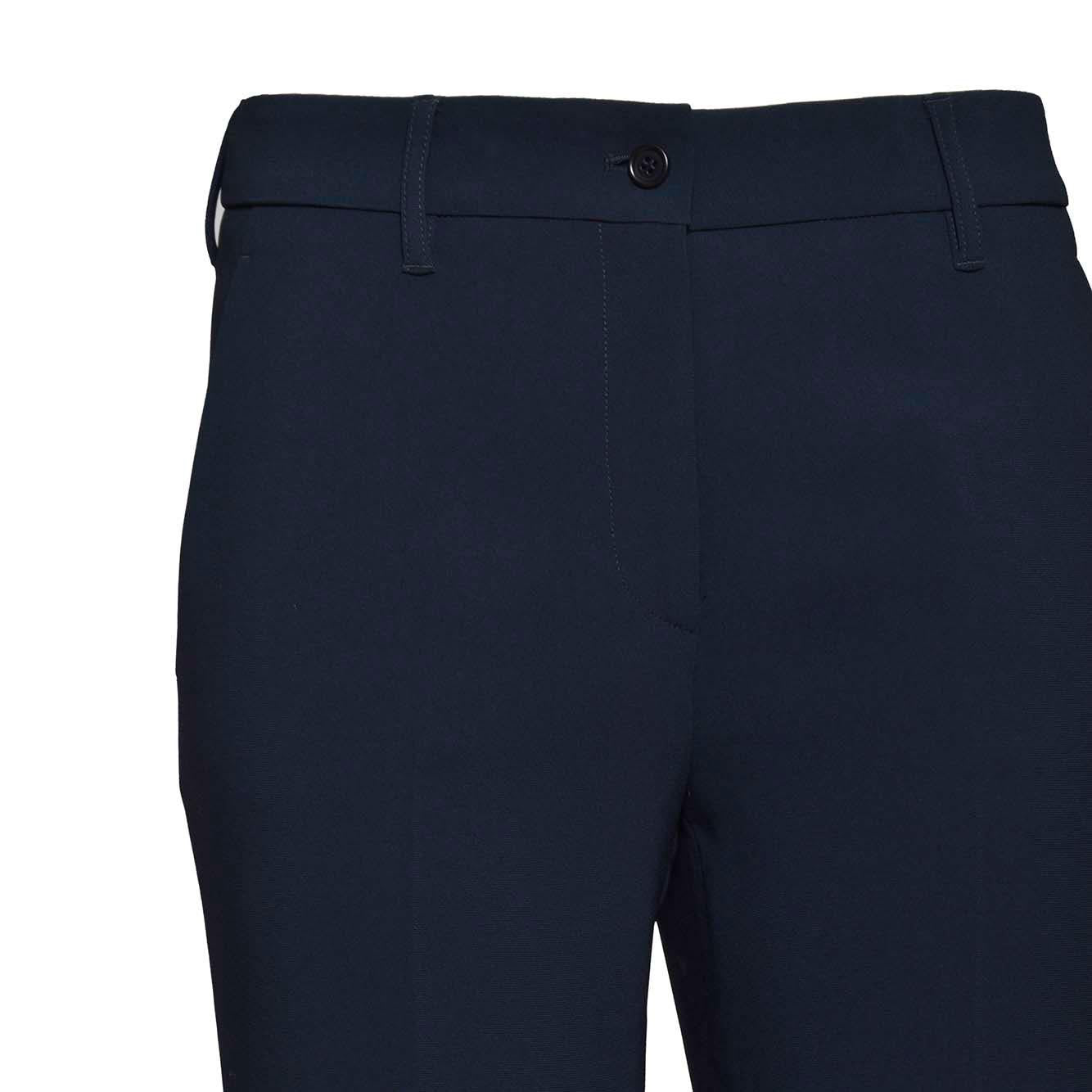 Pantalone dritto in crêpe cady blu navy Aspesi