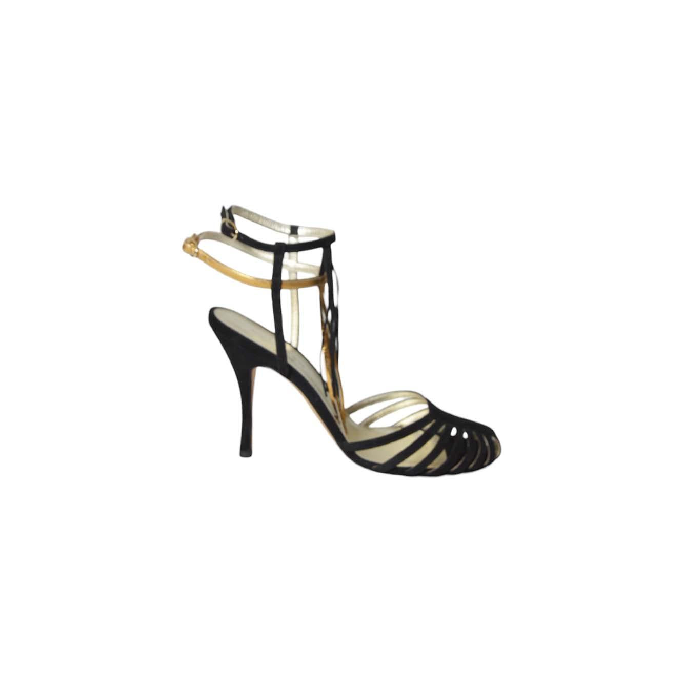 Sandali intrecciati Mina in pelle suede nero 10 Cabeceo