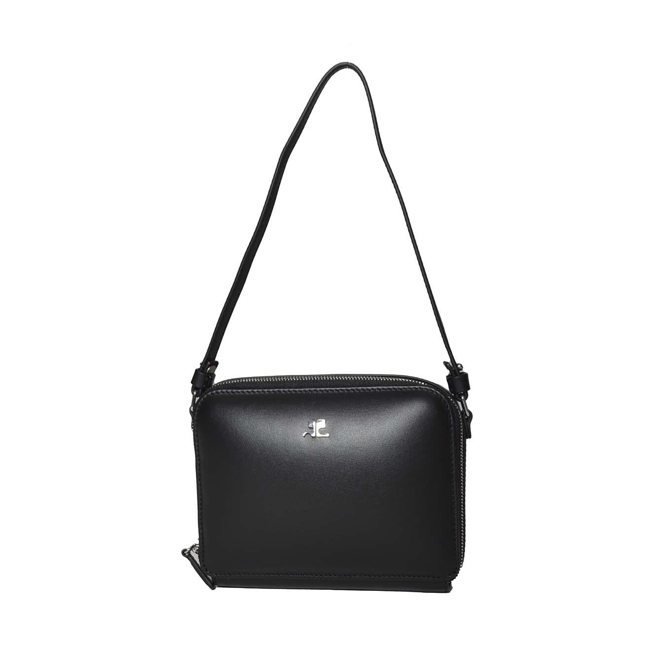 Borsa a mano Cloud Chained in pelle nera Courregès