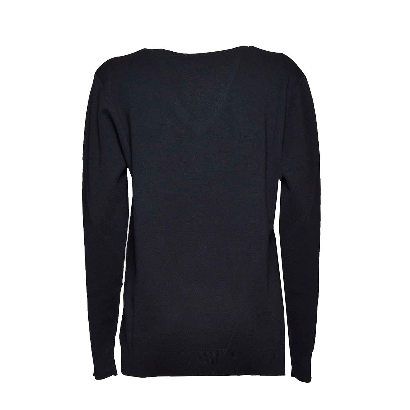Pullover Pevera scollo a V in lana nera Max Mara