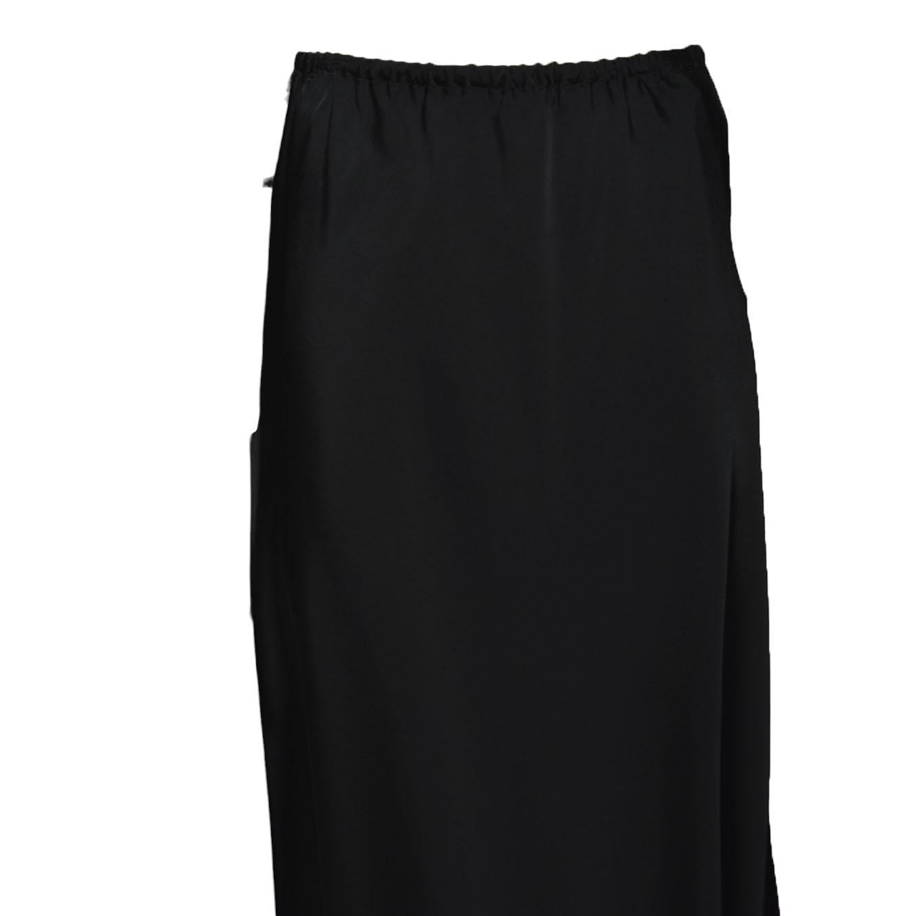 Gonna midi in raso di viscosa nera Jil Sander