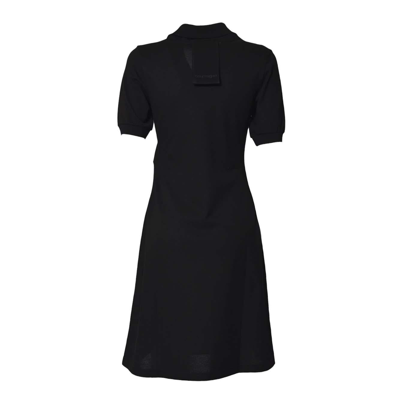 Mini abito Polo Piqué in cotone nero Courrèges
