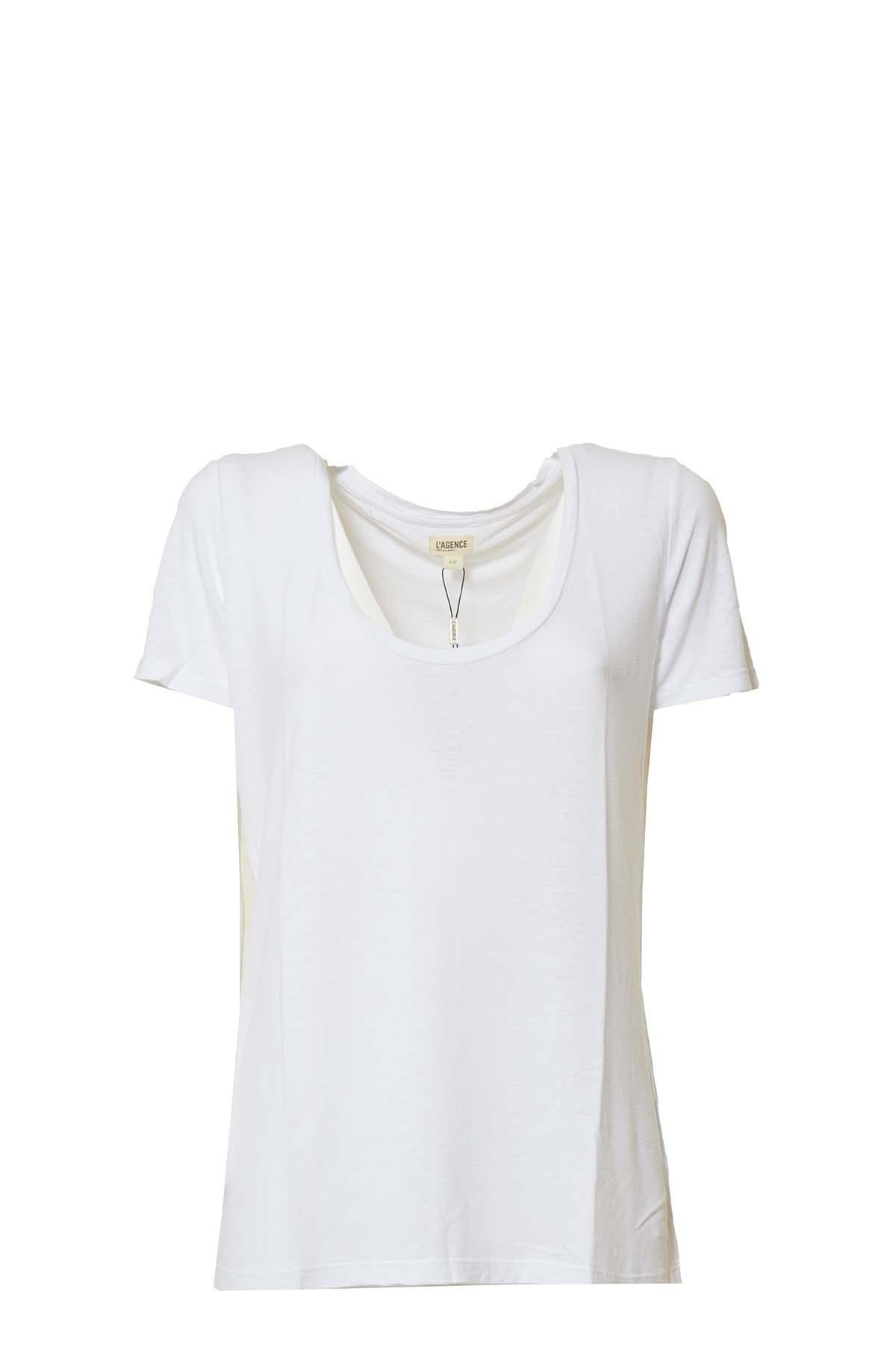 T-shirt Harvey bianca scollo rotondo L'Agence