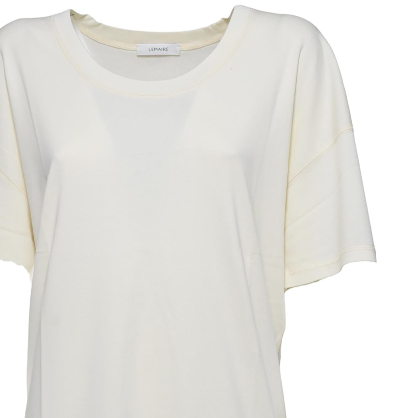 T-shirt in cotone jersey panna Lemaire