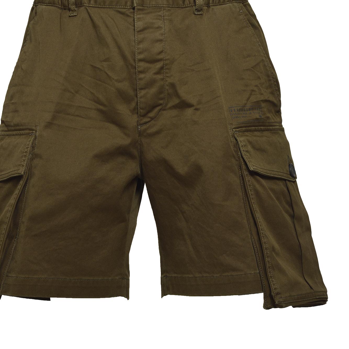 Bermuda Urban 64 Tag in cotone verde militare Dsquared2