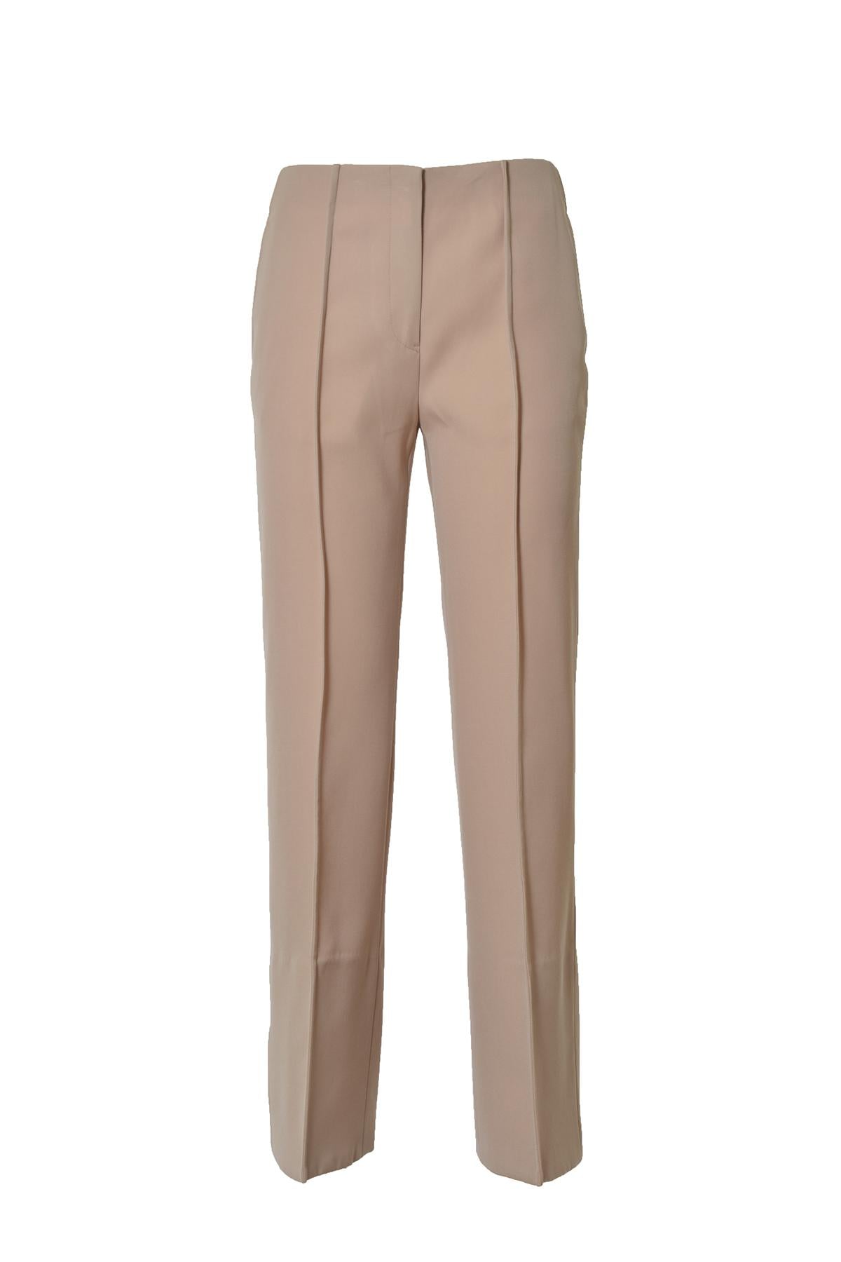 Pantalone dritto in cotone beige Jil Sander