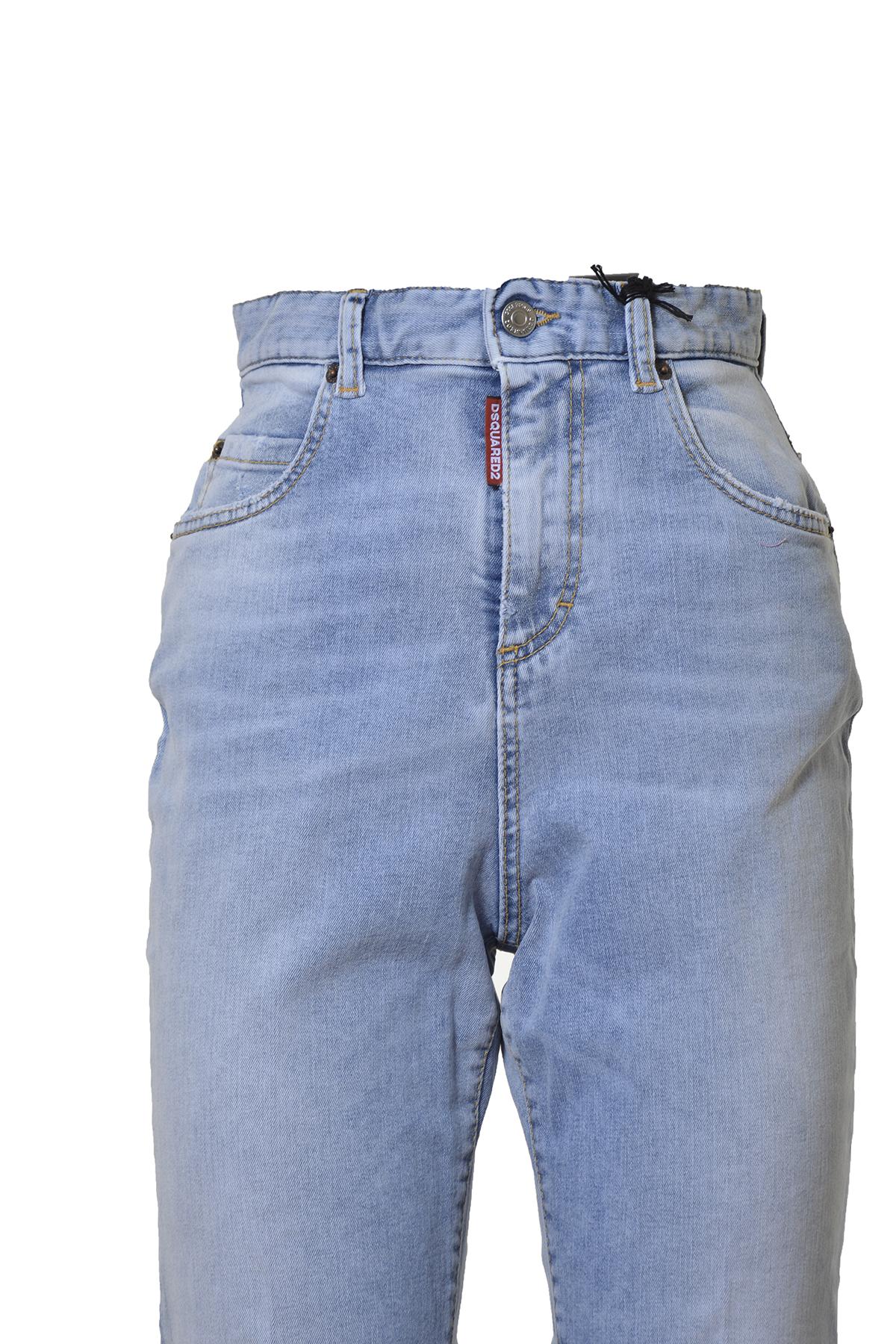 Jeans Bell Bottom in cotone azzurro Dsquared2