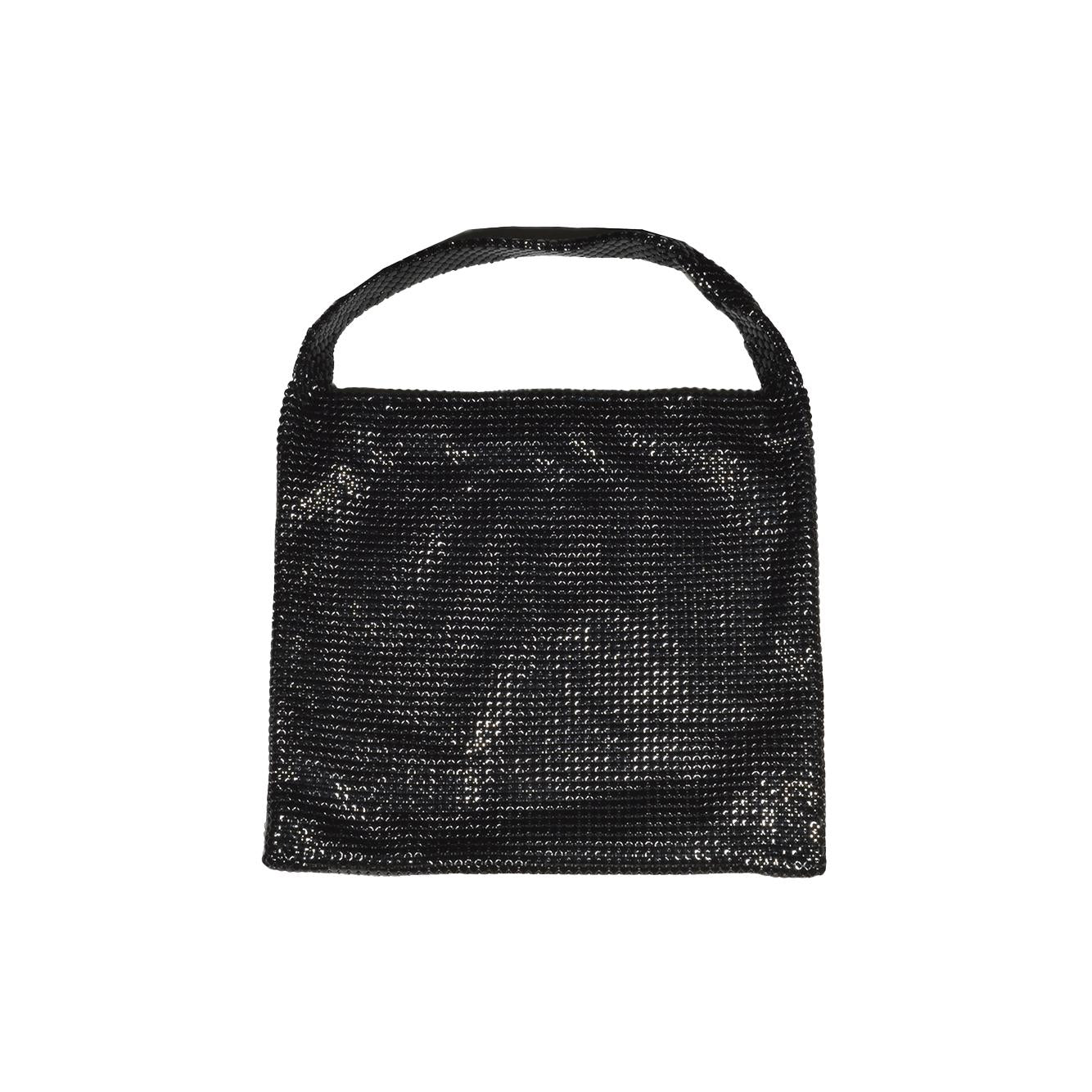 Borsa a mano Pixel media in maglia metallica nera Rabanne