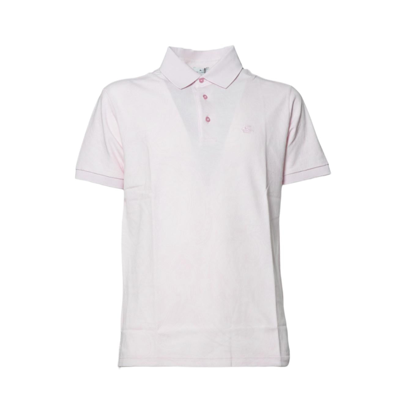 Polo in cotone rosa jacquard Etro
