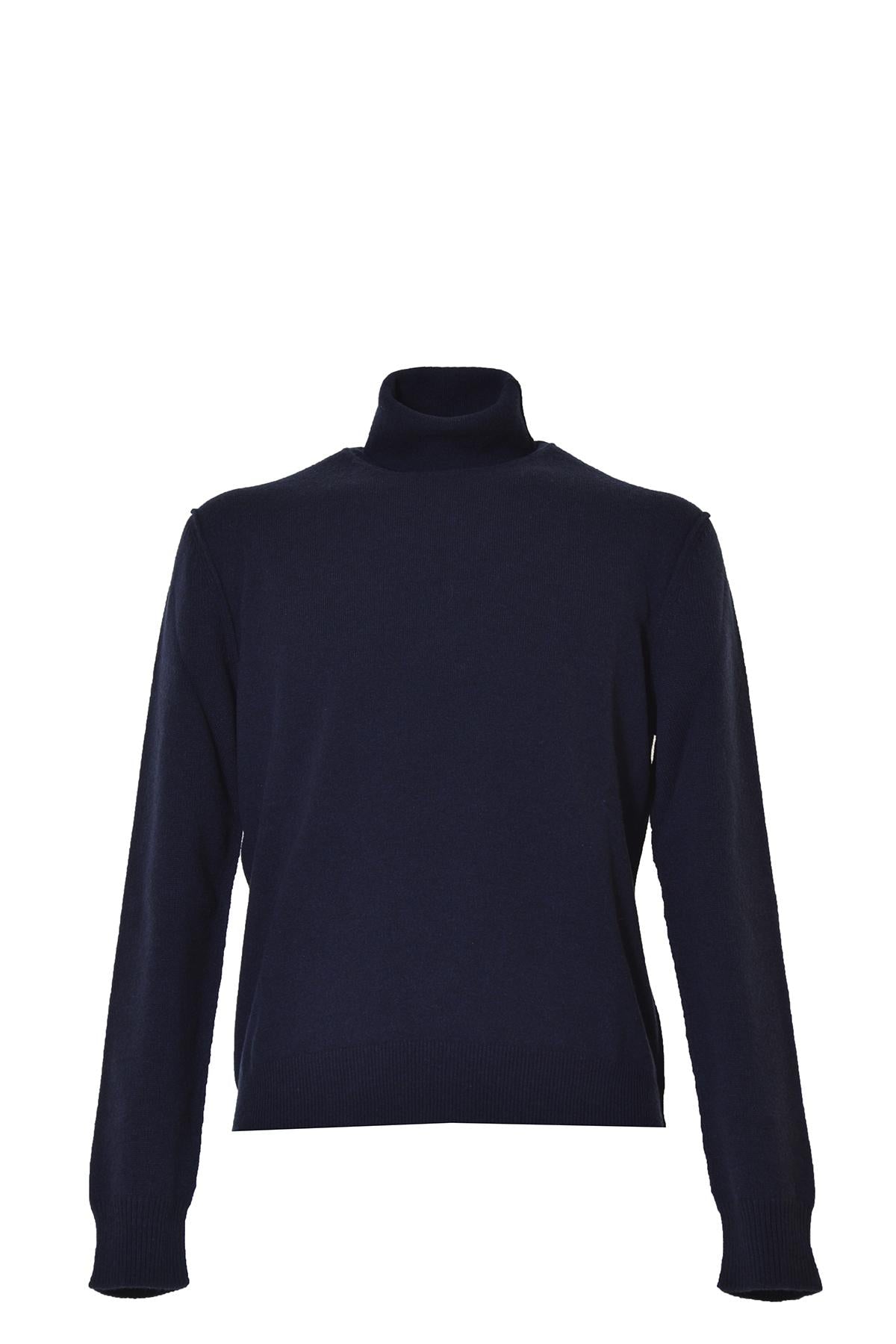Pullover dolcevita in cashmere blu Maison Margiela