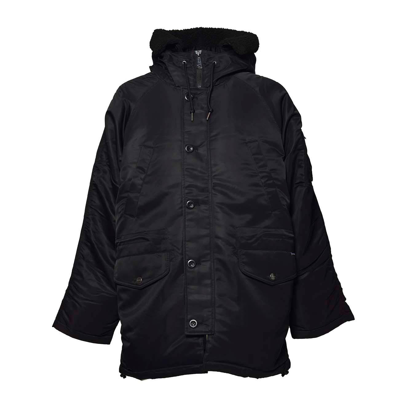 Parka Olten over in nylon nero con cappuccio Carhartt Wip