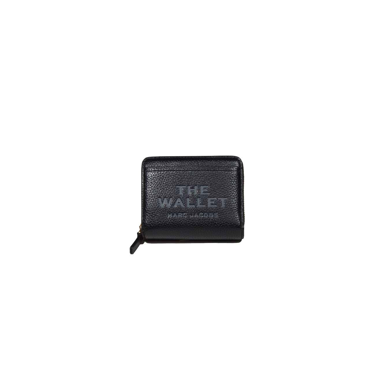 Portafoglio Mini Compact in pelle nera Marc Jacobs