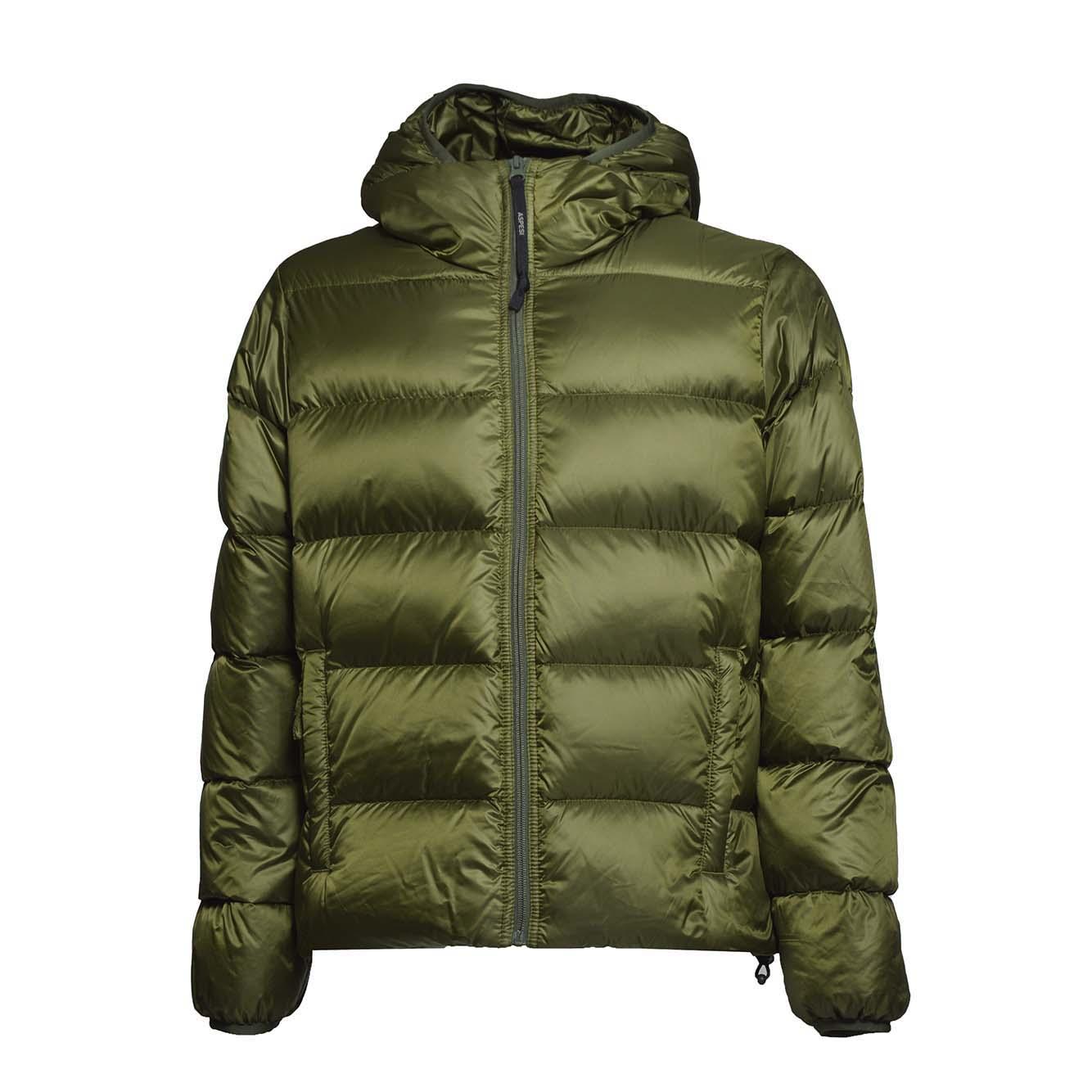 Piumino Budd in tessuto satinato verde Aspesi