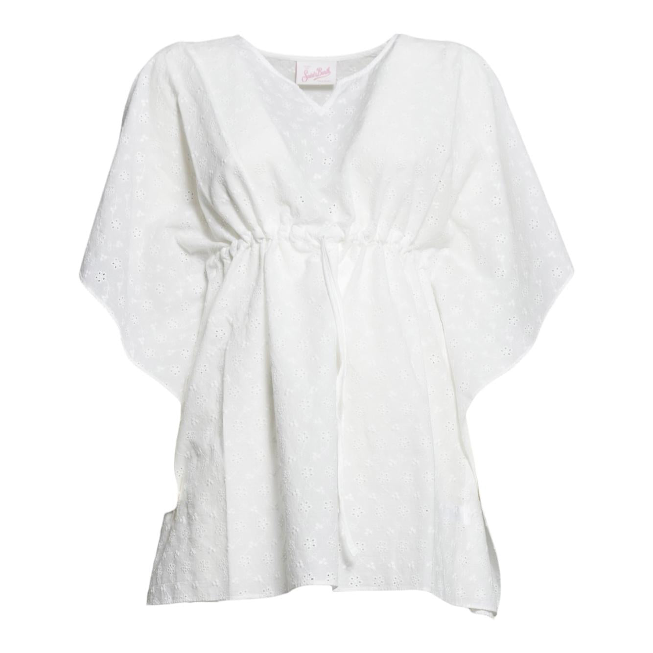 kate printed kaftan dress with coulisse sangallo