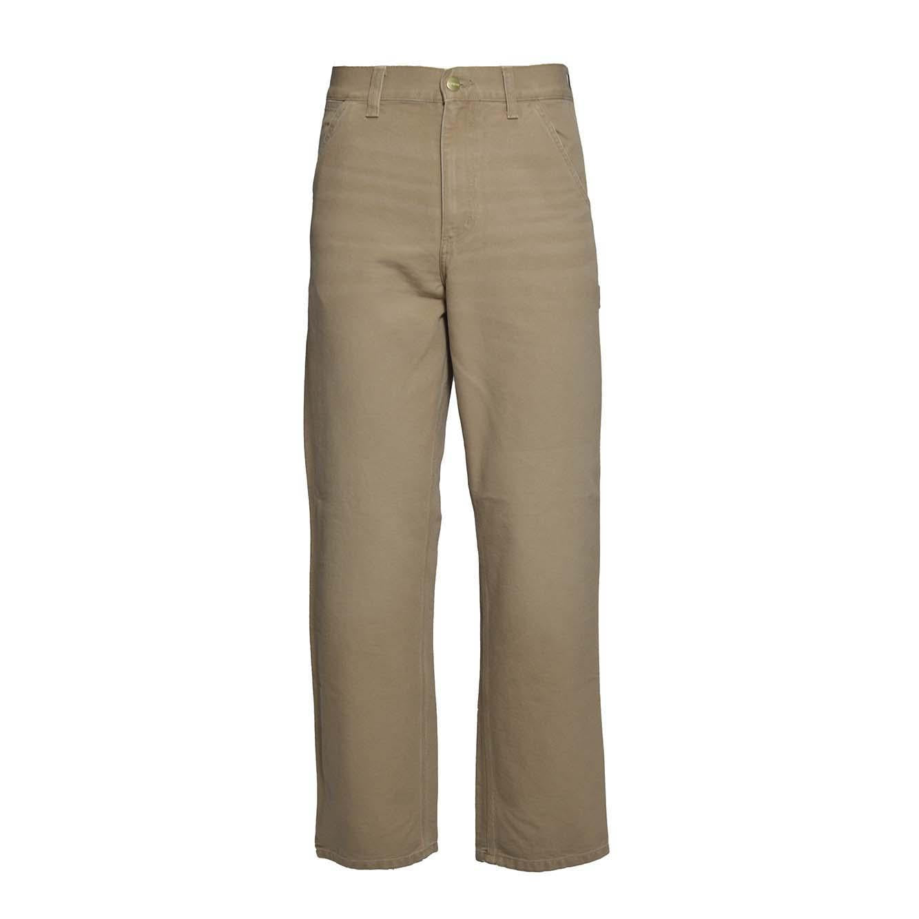 Pantalone Single Knee in cotone nocciola Carhartt Wip