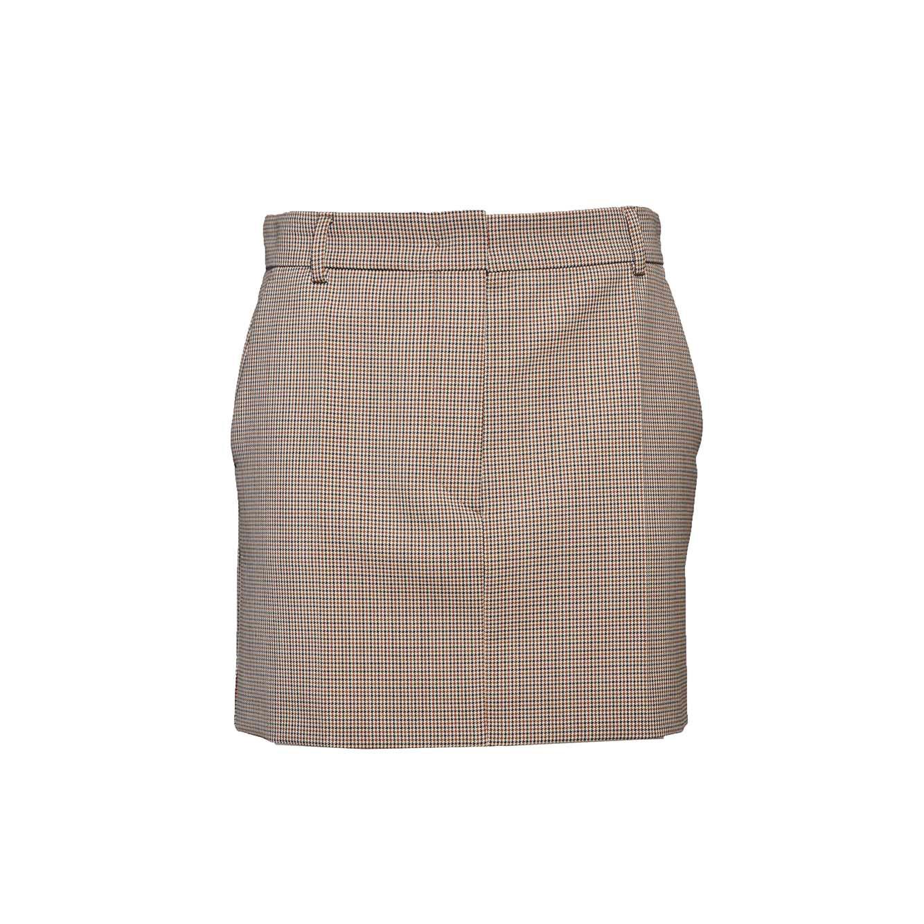 Minigonna Manetta in lana stretch motivo pied-de-poule marrone Sportmax