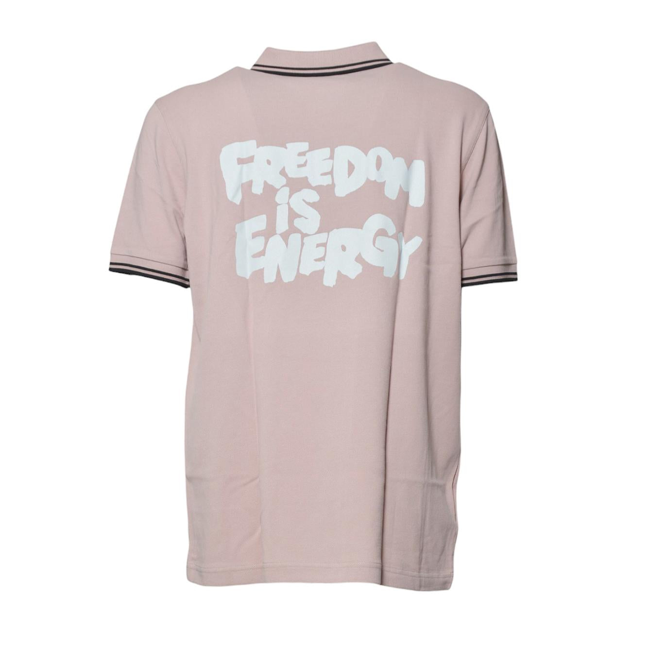Polo in maglia di cotone rosa con righe Fred Perry x Comme des Garçons Shirt