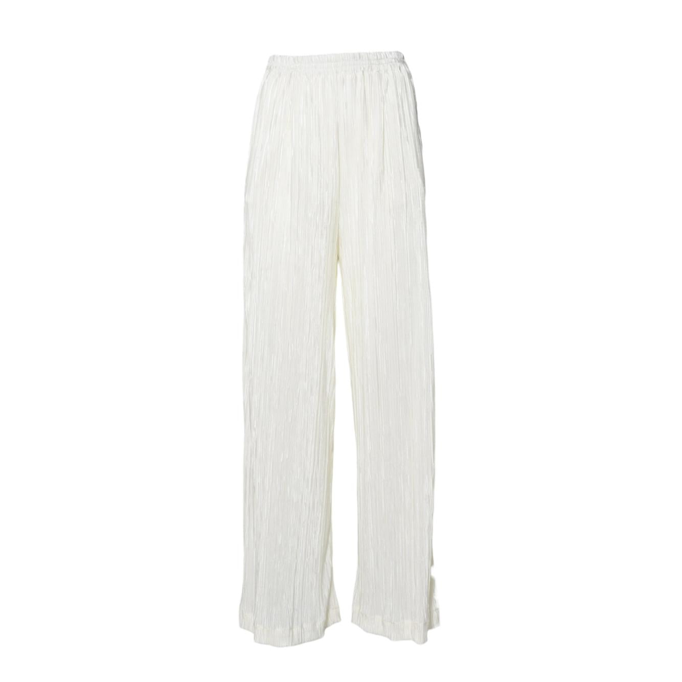 Pantalone a palazzo plissè bianco Solotre