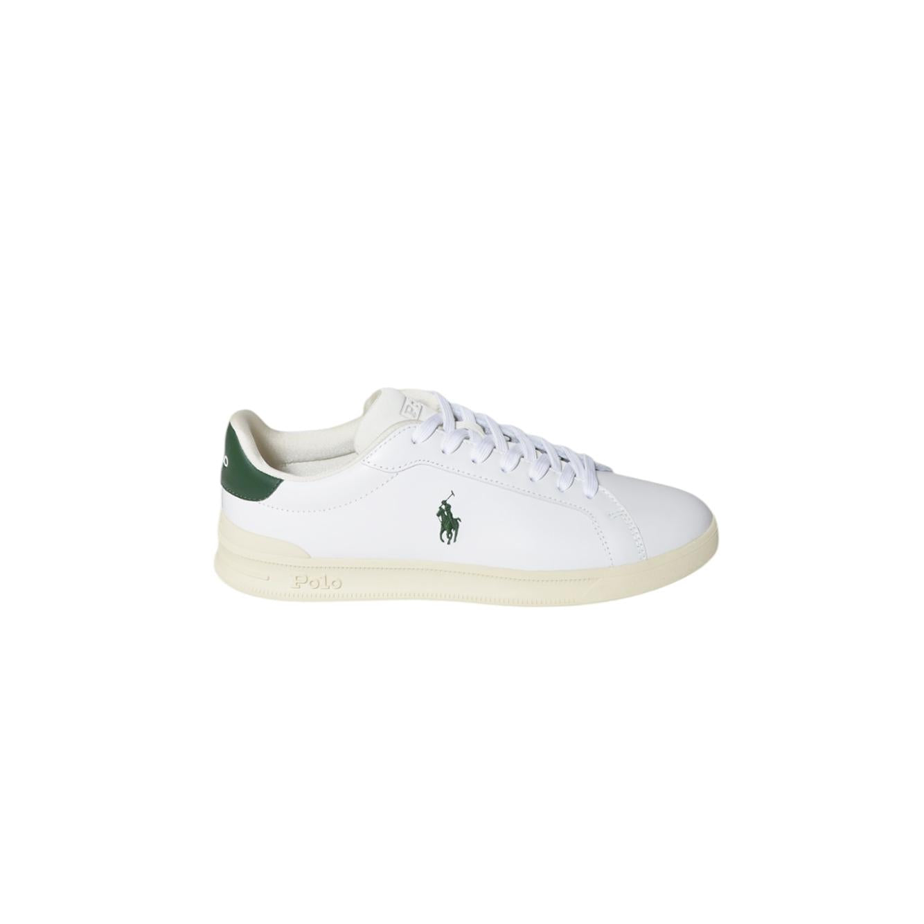 Sneaker Heritage Court II in cuoio nappa bianca Ralph Lauren