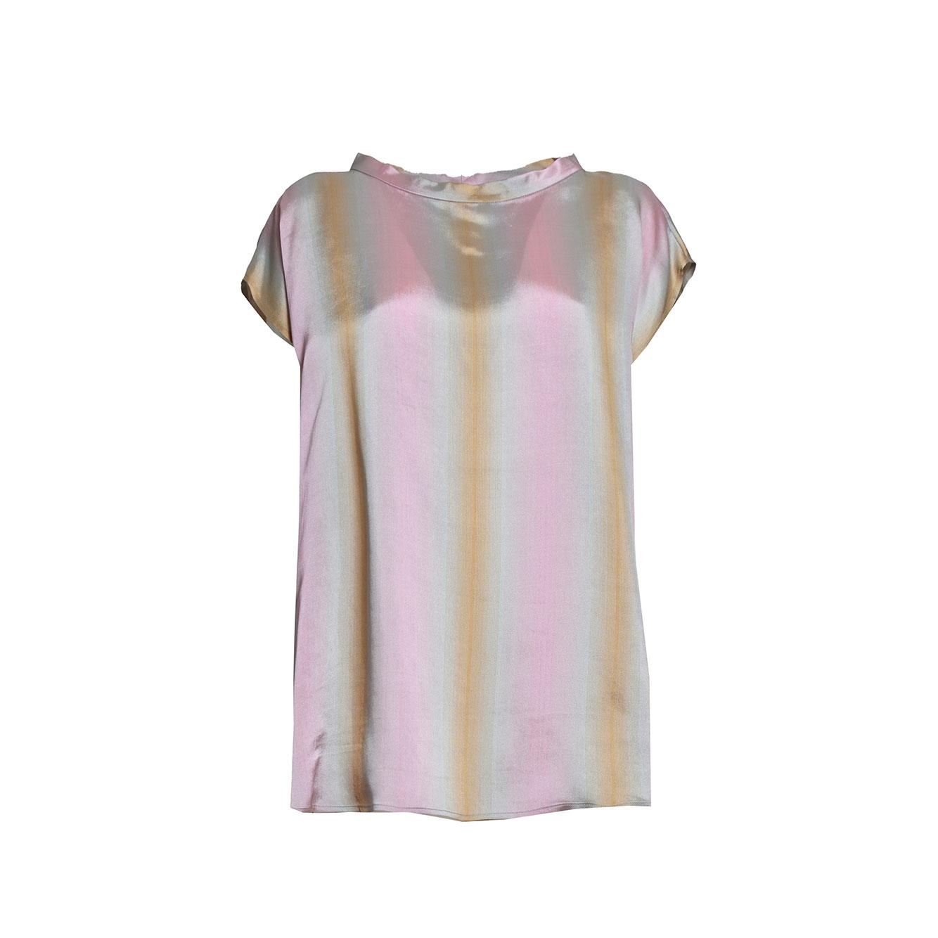 Top in saglia di viscosa e seta multicolore Aspesi